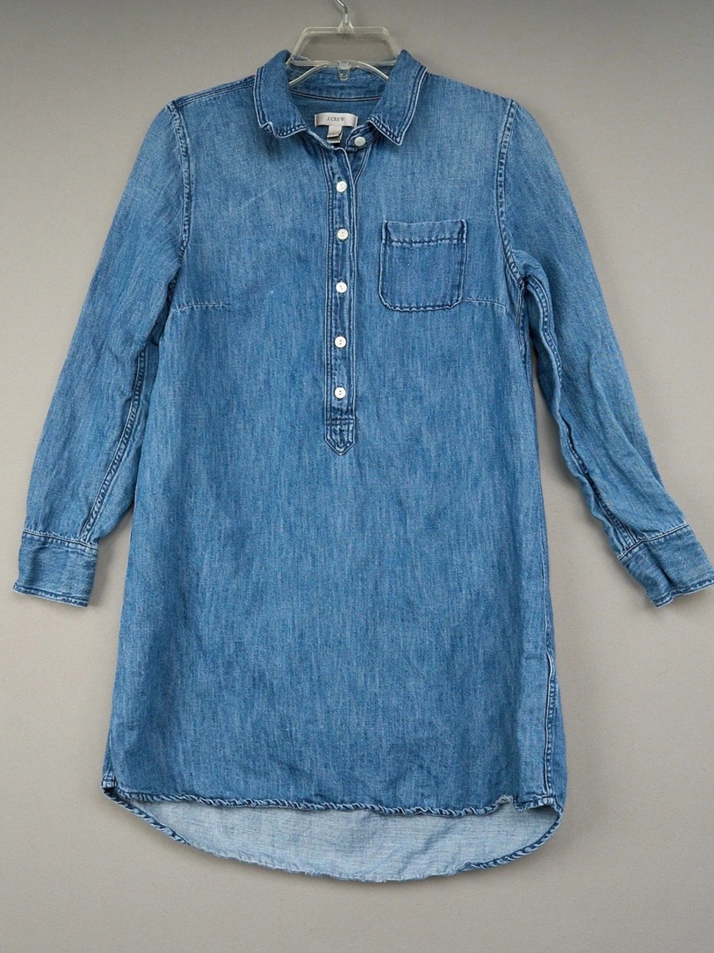 Jcrew Chambray Denim Tunic Pullover Shirt Dress